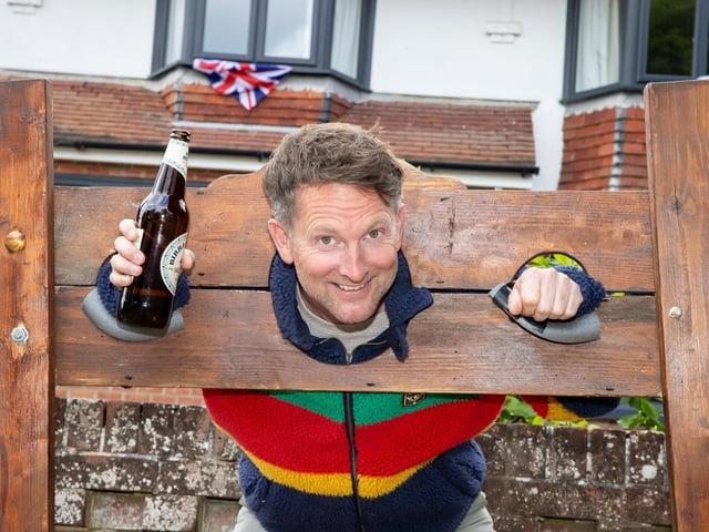 Adam Glyde getting in the spirit on Carmarthen Avenue, Drayton.   Photos by Alex Shute