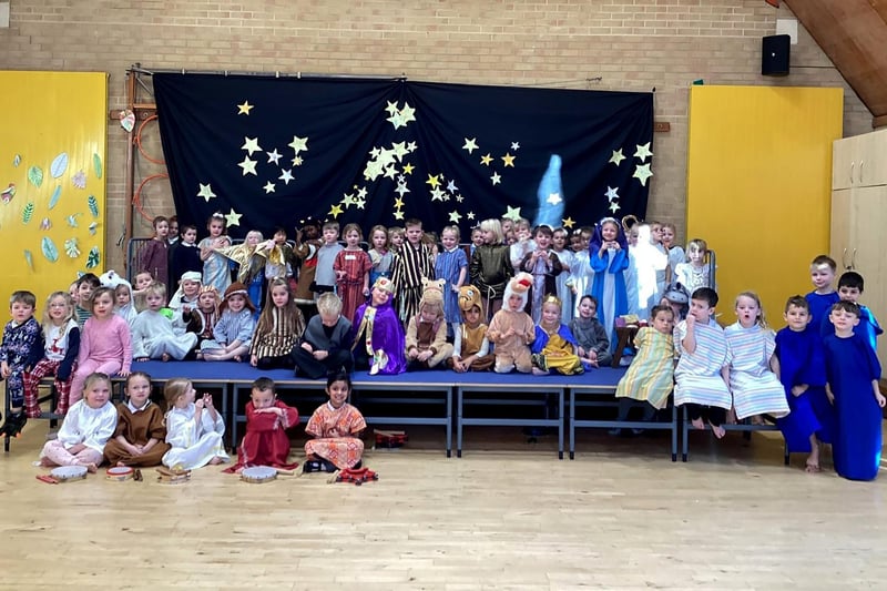 Year R Children at Fairfield Infant School in Havant did a performance of a 'King is Born' to their parents and relatives