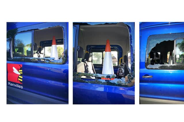 Ranvilles Junior School, in Fareham, staff discovered the school's minibus vandalised on Monday morning.