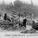 The White Force hauls a gun out of the mud and on to Whale Island during the Great War in 1904.