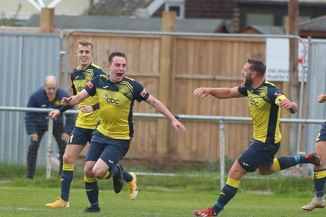 Tom Cain is ready to answer another Moneyfields goalkeeper call if required this weekend Picture: Stuart Martin (220421-7042)