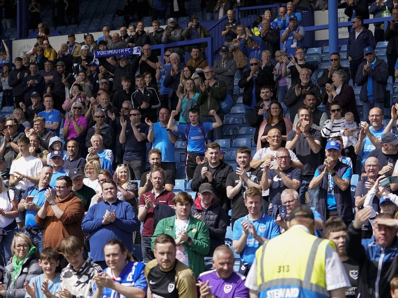 Blues fans were out in force for Pompey's final game of the season against Wycombe