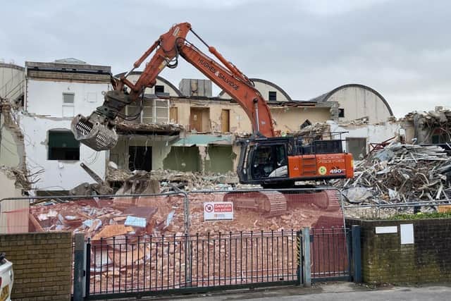 The former magistrates court being demolished.