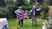 Ted Pallister, 83, and wife Margaret, 76, after Ted completed his garden challenge on VE Day.