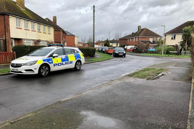 Police in Harwood Road the day after the incident Picture: Millie Salkeld