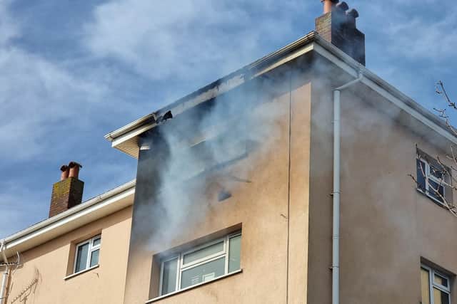 A fire has broken out at Burney House in South Street, Gosport. Picture: Tony Weaver.