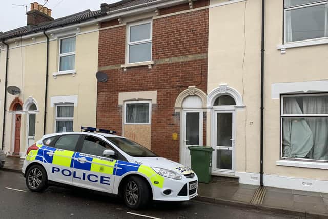 Police in Hudson Road, Somers Town, on February 4 after a man was shot in the leg on February 3. Police want anyone with information to call them regarding Operation Lament. Picture: Ben Fishwick
