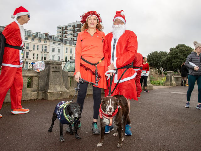 Pictured - Vikki and Steven, with dogs Woody and Manny from Fareham.