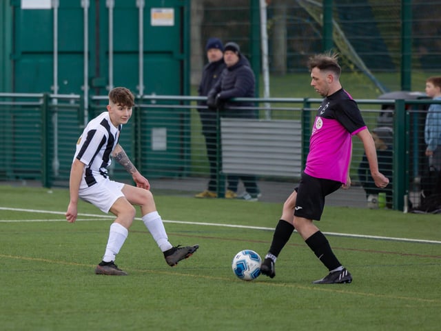 Harvest (pink) v Hayling (black & white). Picture: Mike Cooter