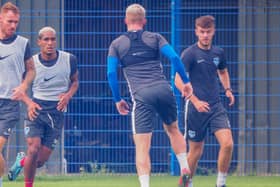 Harvey Rew, far right, is providing left-back cover for Lee Brown at present. Picture: Habibur Rahman