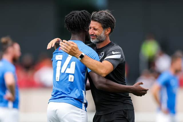 Danny Cowley with Jayden Reid during pre-season     Picture: Rogan/Fever Pitch