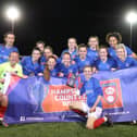 Pompey Women celebrate Hampshire Women's Senior Cup glory. Picture: Dave Haines