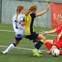 Goalkeeper Emma Dillon kept a clean sheet as Moneyfields stunned Division 1 South West leaders Cardiff City 4-0 in south Wales yesterday. Picture by Dave Haines