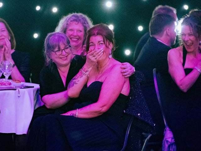 A shocked Lulu Whitmore hears that she has won despite not knowing that she was up for an award.  Picture: Keith Woodland (270321-301)