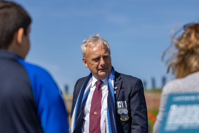 Veteran David Atkinson during the event at the Royal Armouries.