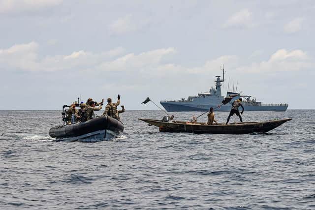 HMS Trent has been on patrol in the Gulf of Guinea to tackle piracy in the region.