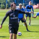 Danny Cowley oversees the first day of training at Pompey's Roko base. Picture: Habibur Rahman