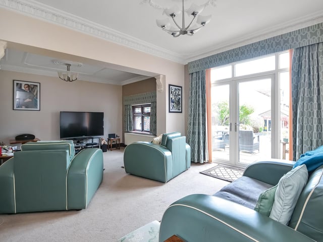 This semi-detached family home is on the market with a guide price of £725,000. It is listed by Fine and Country