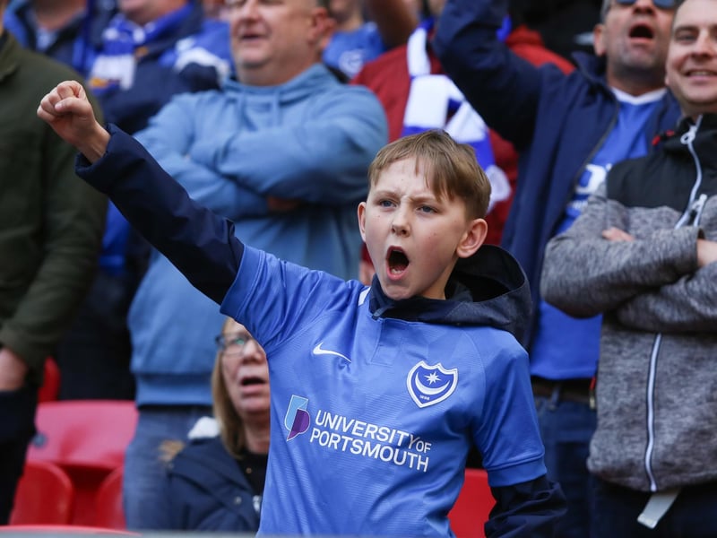 Pompey fans at Wembley against Sunderland in the Checkatrade Trophy final on March 31, 2019. Picture: Habibur Rahman