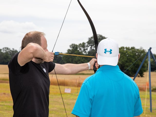 Stansted Park opened its doors for its Summer Festival this weekend, with re-enactments, vintage vehicles, archery, horse displays and lots of fun for the family.
Pictured - Free archery was on offer
Photos by Alex Shute