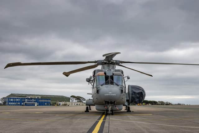 The first of the Royal Navy’s new ‘eyes in the sky’ today entered service – getting ready to protect the nation’s flagship.