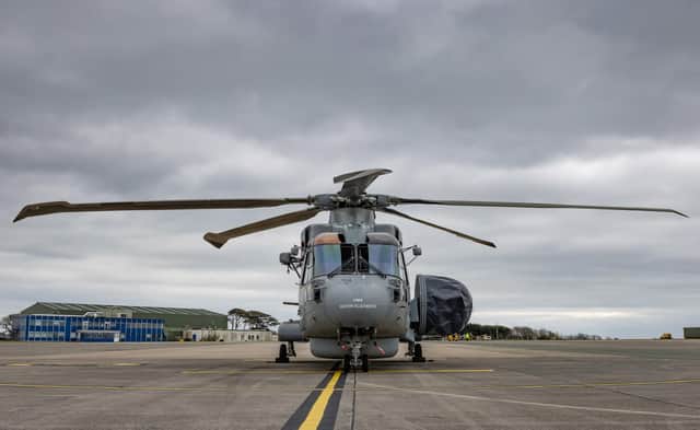 The first of the Royal Navy’s new ‘eyes in the sky’ today entered service – getting ready to protect the nation’s flagship.