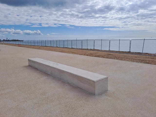 A concreate base for new seating in the area