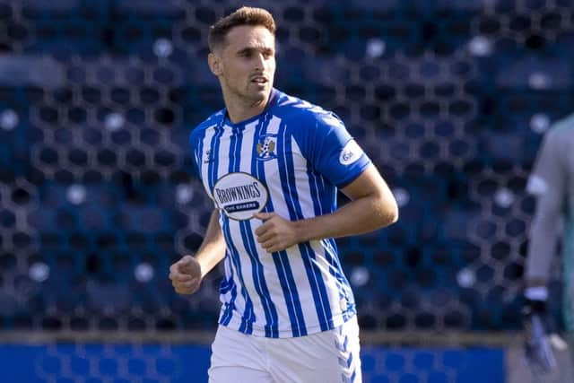 Brandon Haunstrup in action for Kilmarnock against Celtic at Rugby Park. (Craig Williamson / SNS Group)