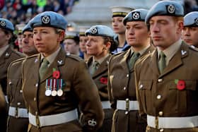 Military personnel pictured during a Remembrance parade in Portsmouth. Photo: LPhot Dave Jenkins