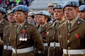Military personnel pictured during a Remembrance parade in Portsmouth. Photo: LPhot Dave Jenkins