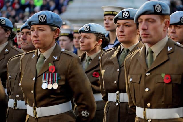 Military personnel pictured during a Remembrance parade in Portsmouth. Photo: LPhot Dave Jenkins