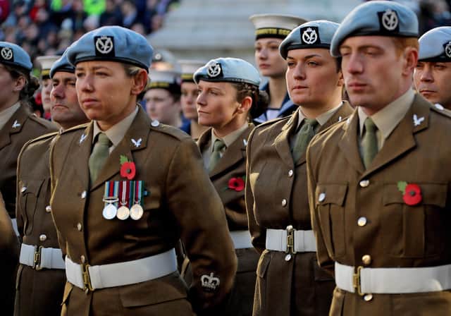 Military personnel pictured during a Remembrance parade in Portsmouth. Photo: LPhot Dave Jenkins