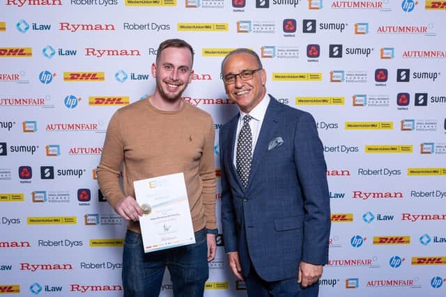 Ben Proctor with Theo Paphitis.