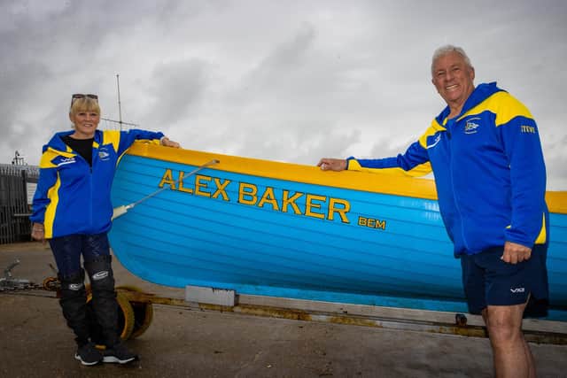 Eastney Pilot Gig rowers Steve Lowder and Mags Brennan, the eldest members of the club's men's and womens' teams. Picture by Alex Shute
