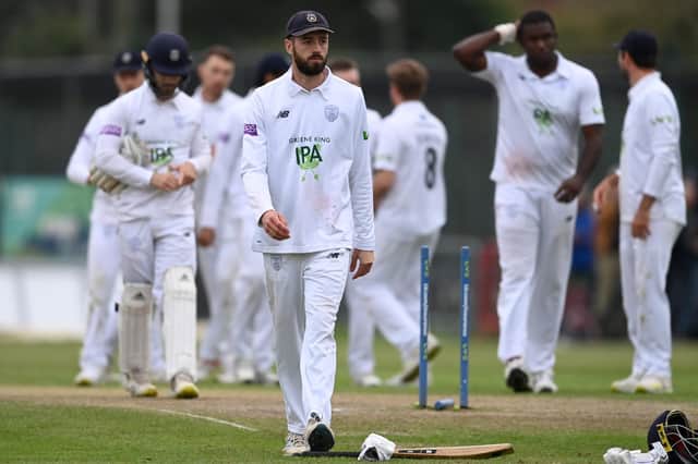 What might have been. Hampshire captain James Vince leaves the field after losing the LV= Insurance County Championship match at Aigburth last September by just one wicket. Victory would have seen Hampshire crowned champions for the first time since 1973. Photo by Gareth Copley/Getty Images.