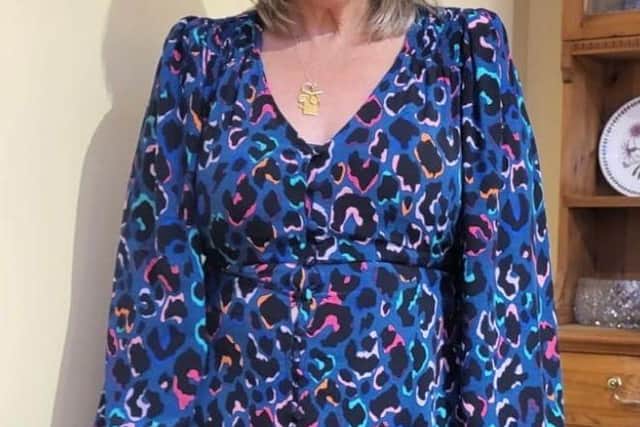 Jill after losing weight still looking lovely but with a new found confidence and glow and energy.