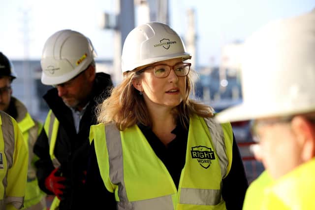 Portsmouth North MP Penny Mordaunt pictured on a visit to Portsmouth Port to view the progress of the terminal extension on friday, November 25, 2022. Picture: Sam Stephenson.