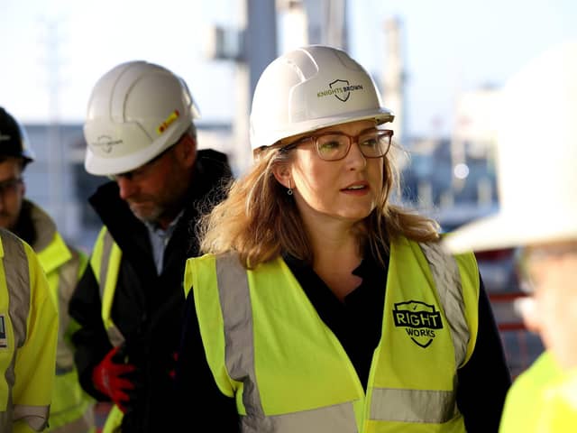 Portsmouth North MP Penny Mordaunt pictured on a visit to Portsmouth Port to view the progress of the terminal extension on friday, November 25, 2022. Picture: Sam Stephenson.