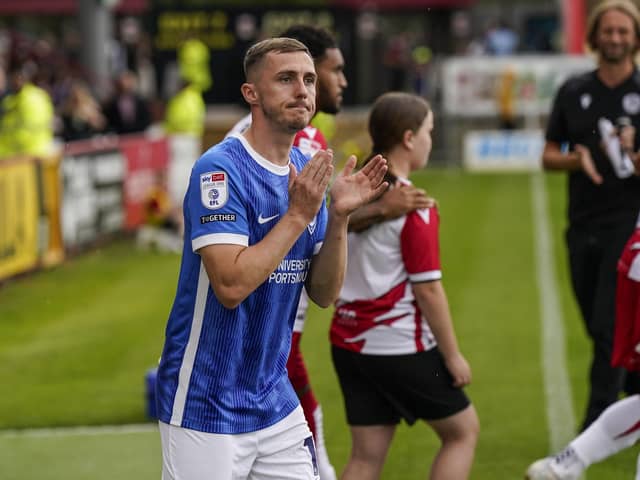 Gavin Whyte is a doubt for Pompey’s trip to Derby. (Image: Jason Brown) 