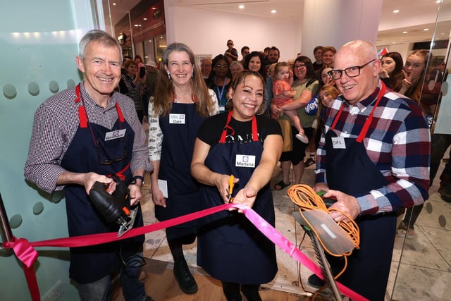 Portsmouth's first 'library of things' will open in the Cascades Shopping Centre this weekend. Run by the repair cafe, the facility will allow people to borrow tools and appliances rather than owning them.
Pictured is (L-R) Graham Castellano, Clare Seek, Mariana Rivas and Chris Cheetham.
Picture: Sam Stephenson.