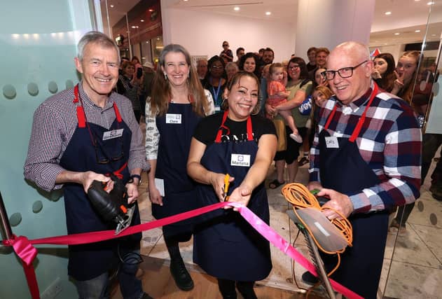 Portsmouth's first 'library of things' will open in the Cascades Shopping Centre this weekend. Run by the repair cafe, the facility will allow people to borrow tools and appliances rather than owning them.
Pictured is (L-R) Graham Castellano, Clare Seek, Mariana Rivas and Chris Cheetham.
Picture: Sam Stephenson.