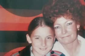 Rebecca Pople with her mum Hazel when she was younger