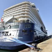 TUI cruise vessel Mein Schiff 3 becomes the largest ship ever to sail into Portsmouth harbour on Friday, May 26. Picture: Sarah Standing (260523-4469)