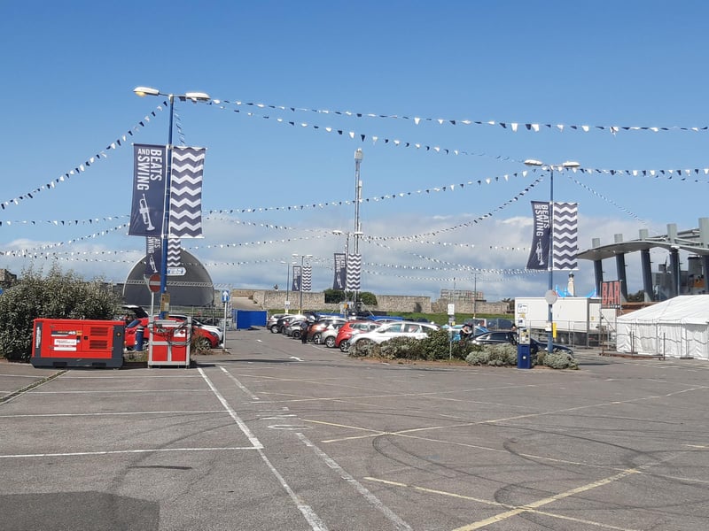 The stage is up in the Beats and Swing area in the D-Day carpark area which will be closed over the weekend