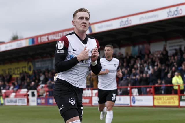 Ronan Curtis exceeded his xG of 0.4 against Accrington to net Pompey's opener.   Picture:  Daniel Chesterton