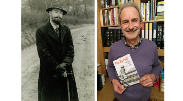 A book about growing up on the Isle of Wight written by Peter Lansley has been published after his son Charles Lansley found the manuscript. Pictured: Peter when he was about 27 years old, and right is Charles with the book