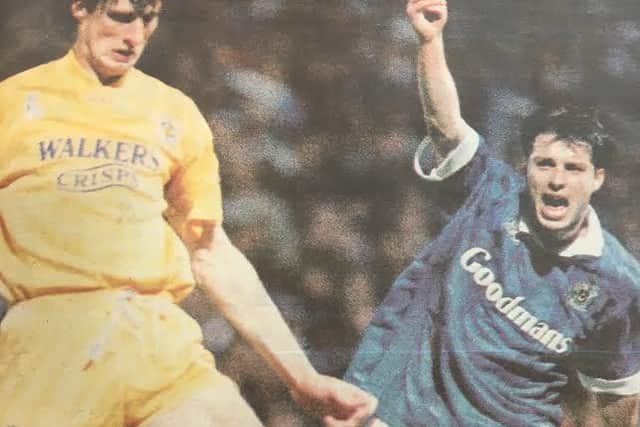 Ian Ormondroyd scores his offside goal in 1993 for Leicester