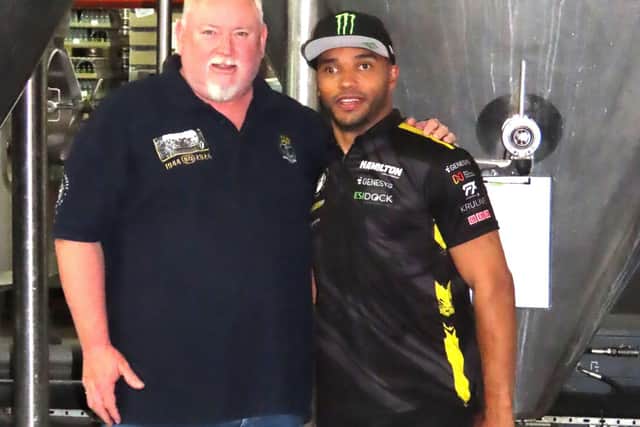 Andy Burdon CEO Powder Monkey Group. Nic Hamilton British Racing Driver