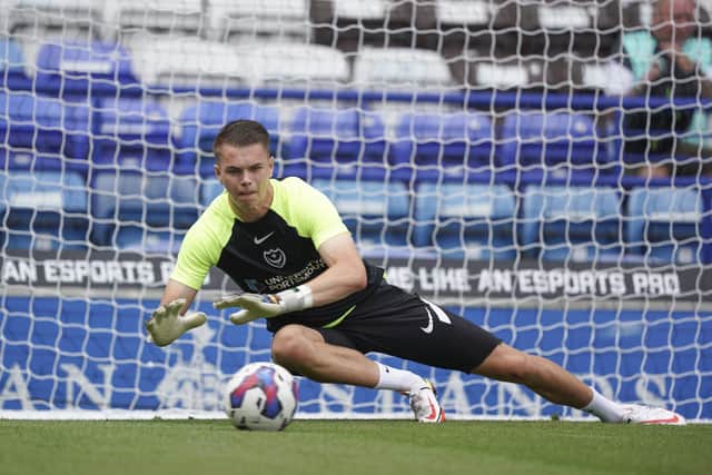 Josh Griffiths is currently on loan at Pompey from West Brom