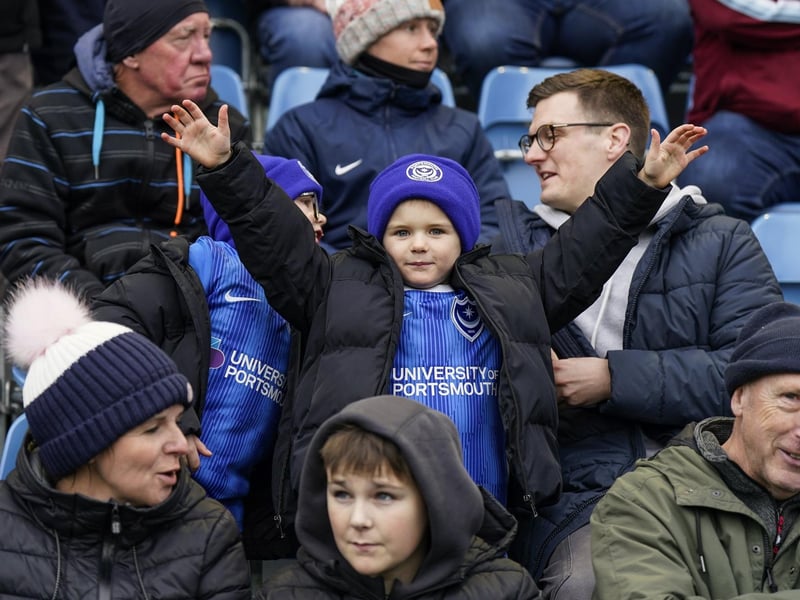 Check out our brilliant gallery as Pompey fans roared their team on to victory over Northampton. Pics: Jason Brown.